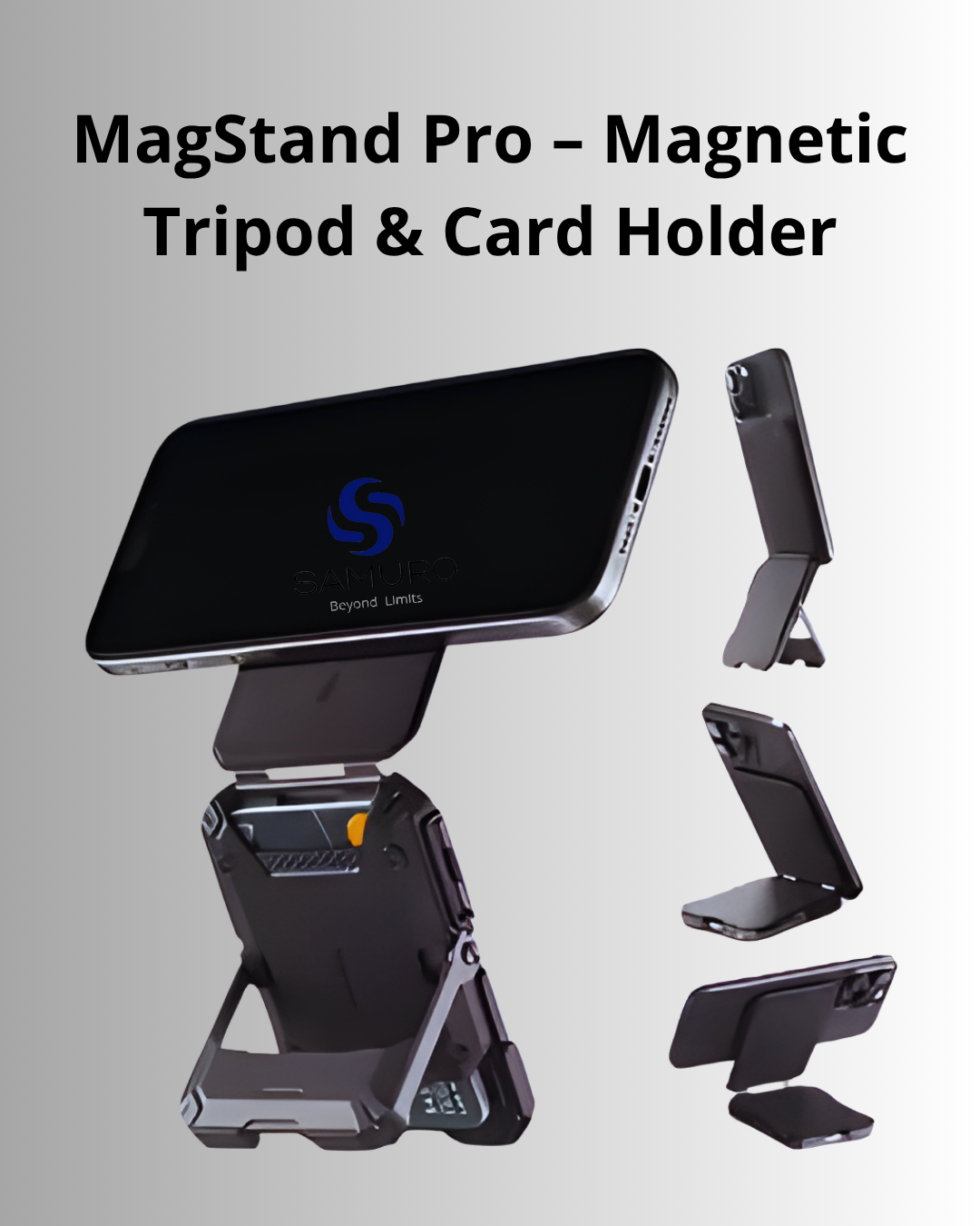 SAMURO| MagStand Pro – Magnetic Tripod & Card Holder