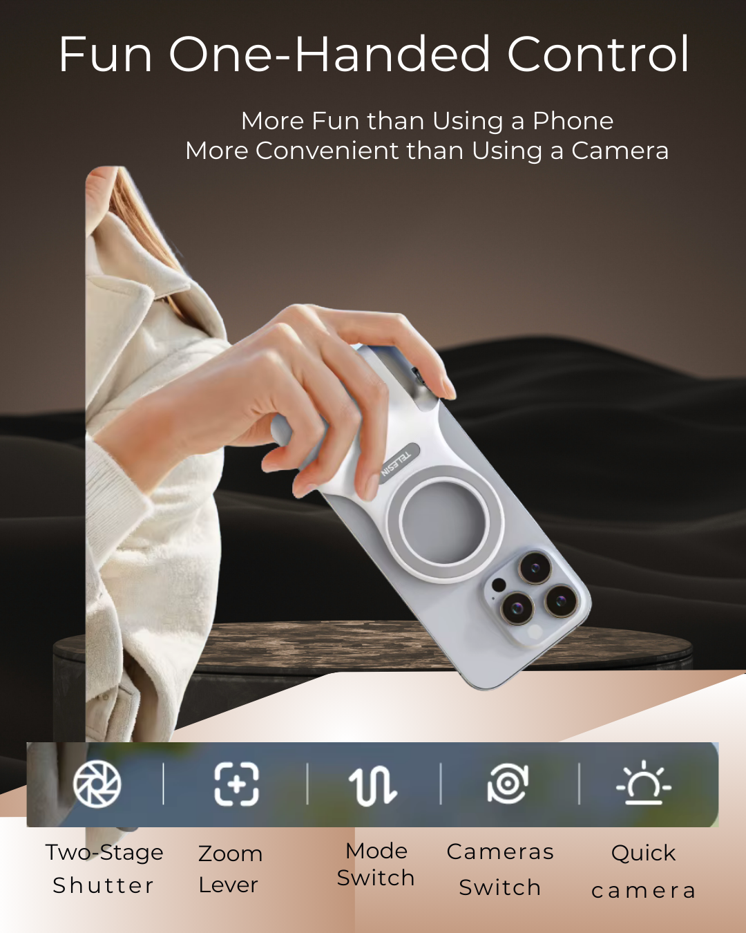 SAMURO SnapPad ProGrip – Magnetic Camera Handle with Remote Control