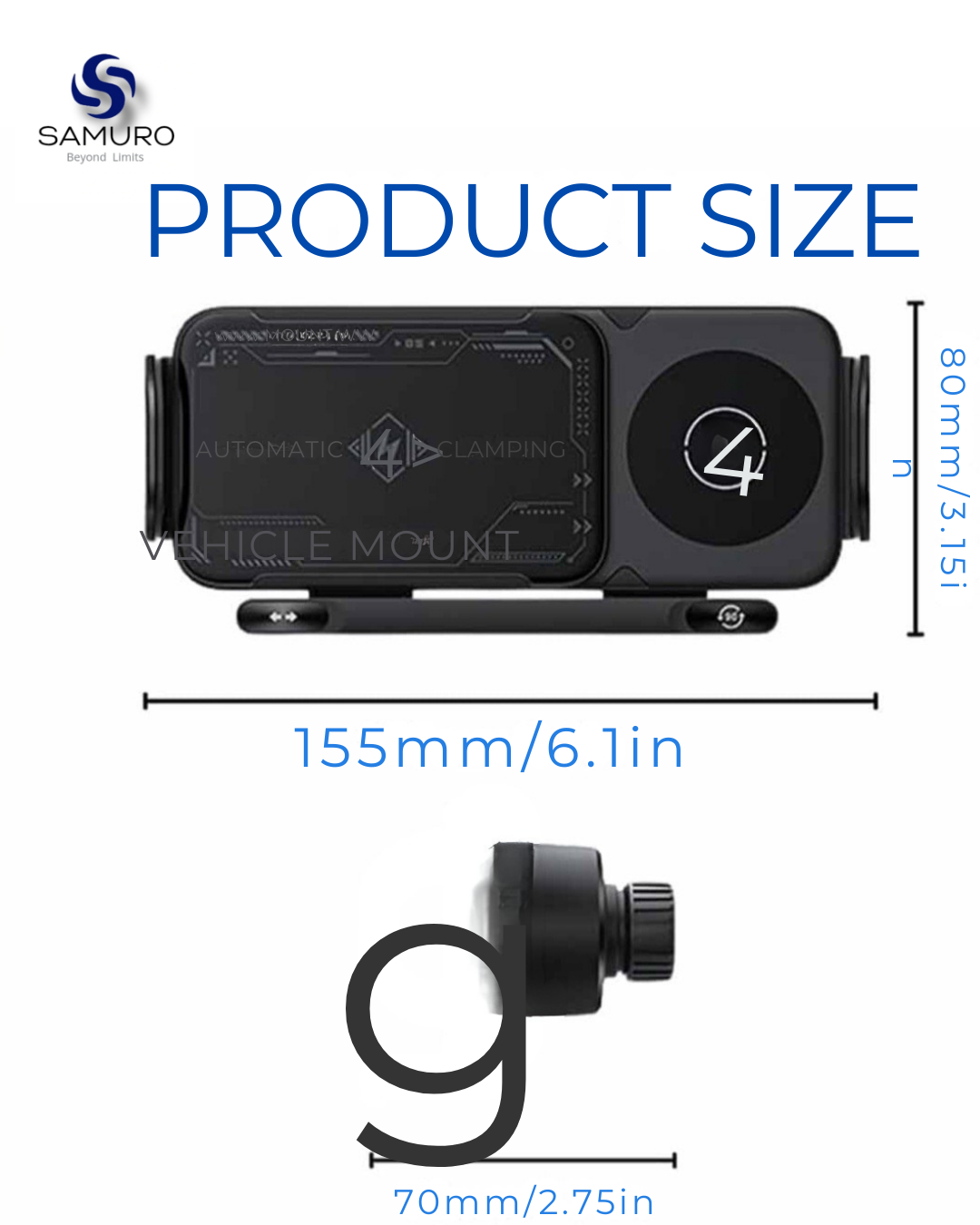 SAMURO™ Dual Coil Wireless Car Charger